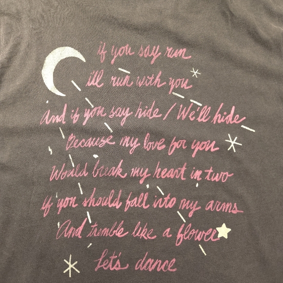 Retro David Bowie Serious‎ Moonlight Tour/ Let’s Dance Lyric Lucky Brand Size L - Picture 7 of 7